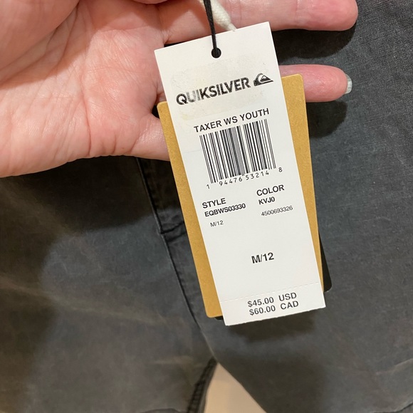 Quiksilver Boys Black Acid Wash Taxer Pull On Walk Shorts - Medium/12 - Picture 9 of 13